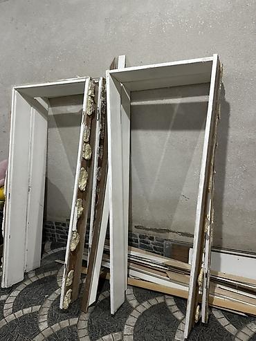 zal qapıları: Ağ rəngli daxili otaq qapısı və qutu dəsti - Material: ağ boyalı — 2