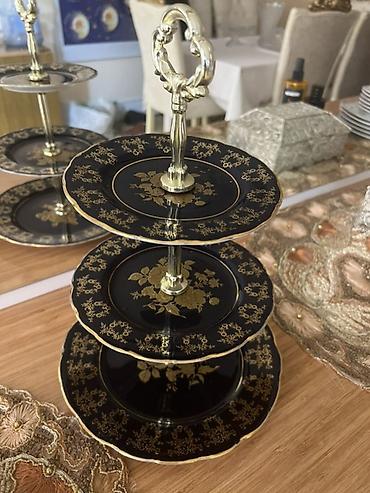 acar az: Tort və şiriniyyat qabı, rəng - Qara, Farfor — 2
