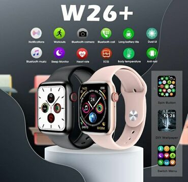hesablayici v Azərbaycan | Qol saatları: Smart watch w26plus Apple watch w26 plus 6series copy-60azn yox 40azn