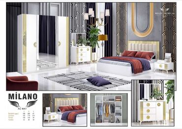 pul qab: Двуспальная кровать, Шкаф, Трюмо, 2 тумбы, Турция, Новый