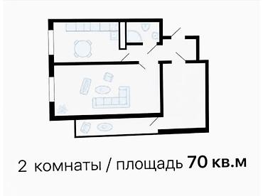 жаргылчак село: 2 комнаты, 70 м², Средний Джал Элитка, 2 этаж, ПСО (под самоотделку) — 9