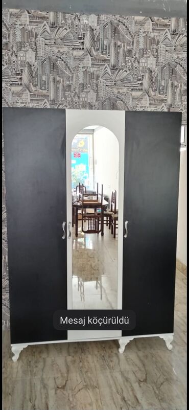 kalidor dolabı: Гардеробный шкаф, Б/у, 3 двери, Купе, Прямой шкаф, Азербайджан