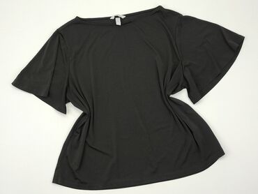 czarne bluzki krótki rękaw obcisła: Bluzka Damska, H&M, L, stan - Dobry