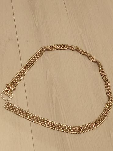 qayiş: Qızılı rəngli daşlı kəmər - Material: parlaq rhinestone/kristal — 1