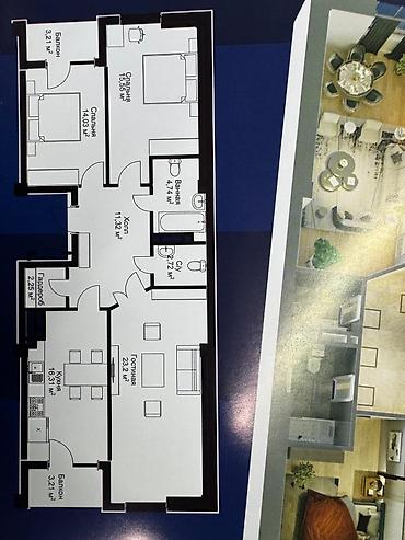 archa group: 3 комнаты, 96 м², Южная Магистраль Элитка, 4 этаж, ПСО (под самоотделку) — 3