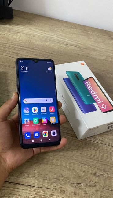 сот телефон: Xiaomi, Redmi 9, Б/у, 64 ГБ, цвет - Фиолетовый, 2 SIM
