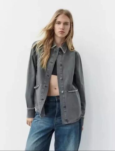 туника платье джинсовое: Джинсовая куртка, Свободная модель, Осень-весна, M (EU 38), L (EU 40), XL (EU 42)