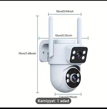 Техника и электроника: Wi‑Fi PTZ təhlükəsizlik kamerası 2 lensli audio in/out kamera 2.4G ve — 4