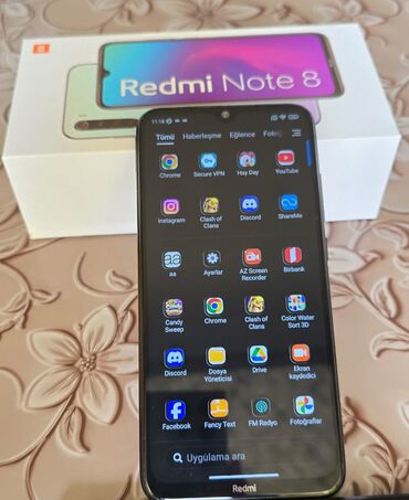 телефон fly bl9205: Redmi 8, 64 GB, rəng - Qara, Düyməli, Barmaq izi, Face ID