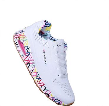 stefano sandale 2021: Skechers ženske patike – bele sa šarenim detaljima - Model sa — 1
