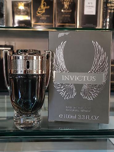Invictus parfum 100ml Dubay klass baqli qutuda qaliciliqi 5.6 saat