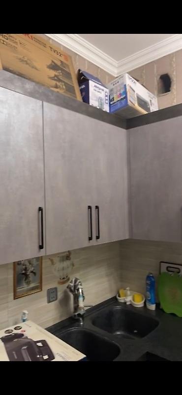 Mətbəx mebeli dəsti - Üst və alt dolablar: beton effekti olan boz lalafo.az -da Mətbəx mebeli dəsti - Üst və alt dolablar: beton effekti olan boz