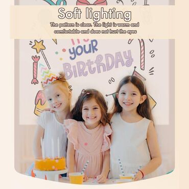 Praznična dekoracija: Projektor Happy Birthday NOVO Dečji rođendanski projektor sa šest — 6