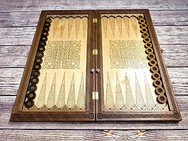 Нарды: Нарды деревянные "Кыял" с национальным орнаментом . - Корпус-книга — 5