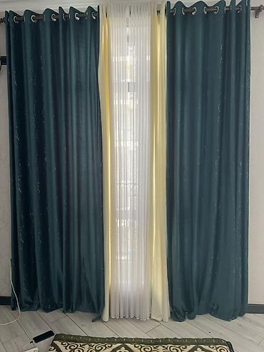 bed sheets: Комплект штор, С тюлем в комплекте, Готовое изделие, Б/у, Для зала — 1