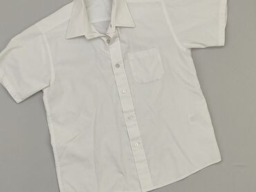 biała koszula 134: Koszula 10 lat, stan - Dobry, wzór - Jednolity kolor, kolor - Biały