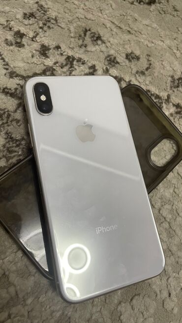 Apple iPhone: IPhone X, Б/у, 256 ГБ, Белый, Защитное стекло, Чехол, 100 %