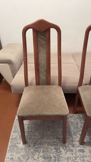 кухонные стулья: Taxta çərçivəli yeməkxana stulları (6 eded) - Material: bərk ağac