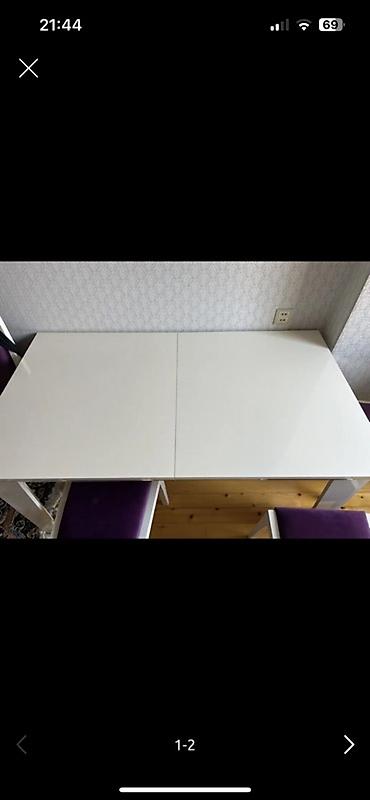 mebel stullar: Qonaq otağı üçün, İşlənmiş, Açılan, Kvadrat masa, 6 stul — 1