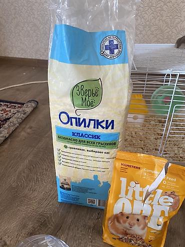 Үй жаныбарлары үчүн товарлар: Комплект для хомяка В набор входит: - Просторная клетка с — 3