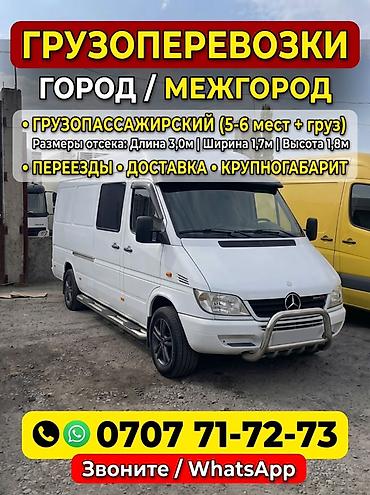 трубина на спринтер: Грузоперевозки город/межгород - Грузопассажирские рейсы: 5–6 мест + — 1
