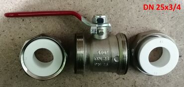 биде накладка на унитаз: PPR üçün metal keçişli klapan dəsti Məhsul: Qırmızı qolu olan sferik