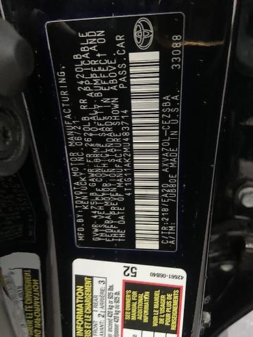 cd 70: Toyota Camry: 2021 г., 2.5 л, Автомат, Бензин, Седан — 6