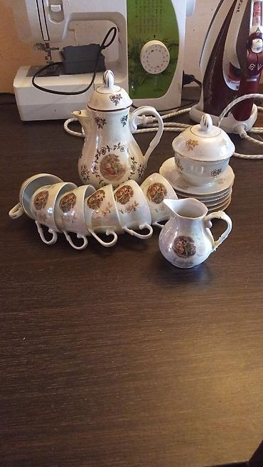 Çay dəsti, rəng - Qızılı, Farfor