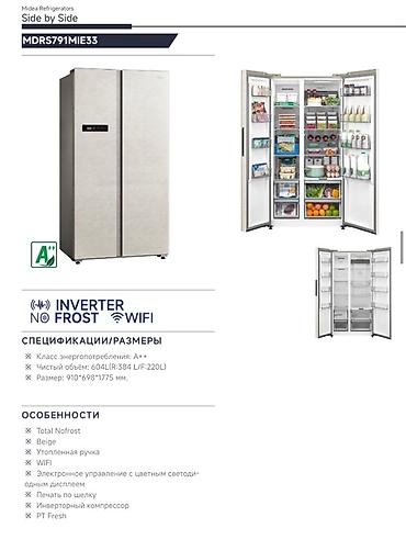 Холодильники: Холодильник Midea, Новый, Side-By-Side (двухдверный), Total no frost, 91 * 69 — 4