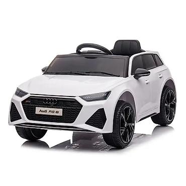 deciji sat: Audi RS6 – licencirani auto na akumulator za decu (Beli) Šifra — 6