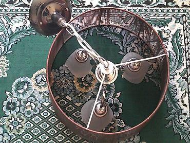 Люстры: Продаю красивую 3х рожковую люстру, б/у. Люстра- абажур в рабочем — 8