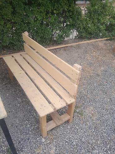 reyka taxta: Açıq havaya uyğun taxta skamya - Material: tam ağac (taxta reyka — 3