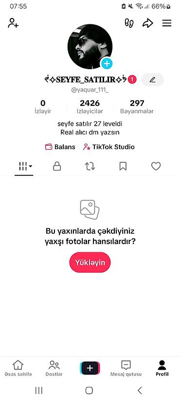 günlük is elanları bakı: TikTok hesabı satılır — “SEYFE_SATILIR” Xüsusiyyətlər: - Platforma — 2