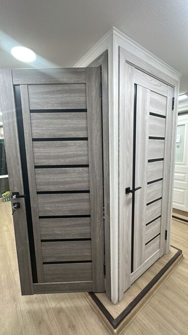 дверь внутренняя: Межкомнатная глухая дверь, МДФ, В лофт стиле, цвет - Серый