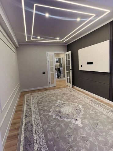манас квартиры: 2 бөлмө, 54 кв. м, Элитка, 4 кабат, Евроремонт