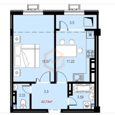 Продажа квартир: 1 комната, 43 м², Элитка, 11 этаж, ПСО (под самоотделку)