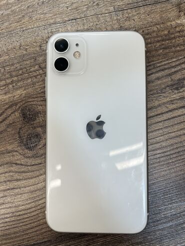 айфон не оригинал: IPhone 11, Б/у, 128 ГБ, Белый, Защитное стекло, Чехол, 100 %