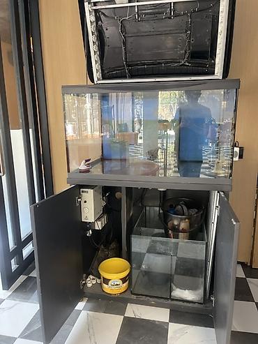 Böyük həcmli akvarium komplekti - Şüşə akvarium: geniş ön baxış
