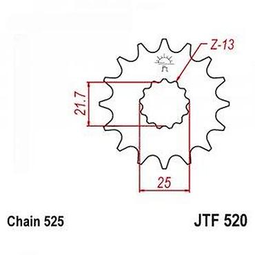 swiss tools imbus: Prednji lančanik za motocikl – JTF 520 (13 zuba) - Tip: prednji — 2