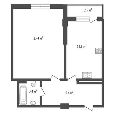 Продажа квартир: 1 комната, 52 м², Элитка, 8 этаж, ПСО (под самоотделку)