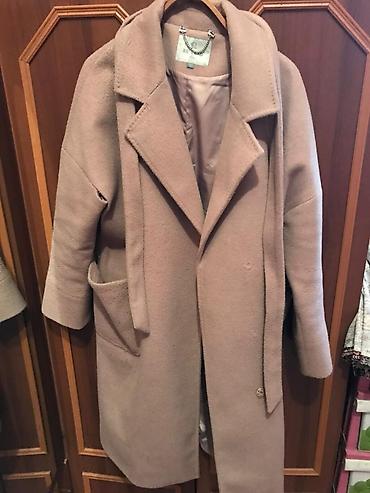 oversize: Qadın palto - Rəng: açıq bej/şam rəngi - Model: oversize, uzun — 1
