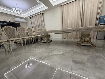 Столы для зала: Роскошный обеденный стол в классическом стиле. - Форма: прямоугольная — 4