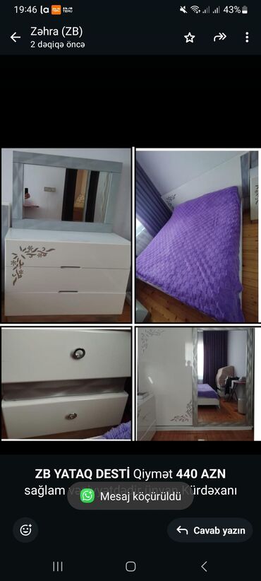 Диваны: *ZB* *YATAQ DESTİ* Qiymət *440 AZN* sağlam vəziyyətdədir ünvan