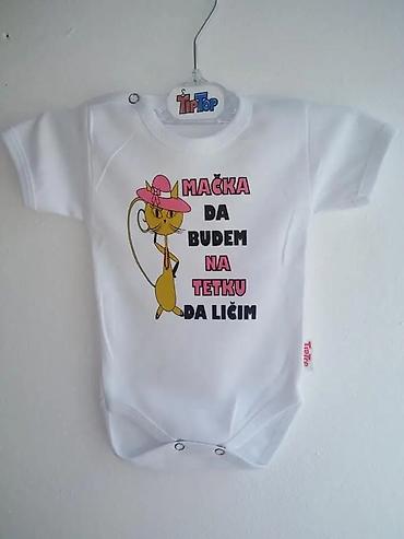 Bodiji i zeke za bebe: Bebi bodiji sa šaljivim natpisima – kratki rukavi Mere 56-62 dvobroj — 14