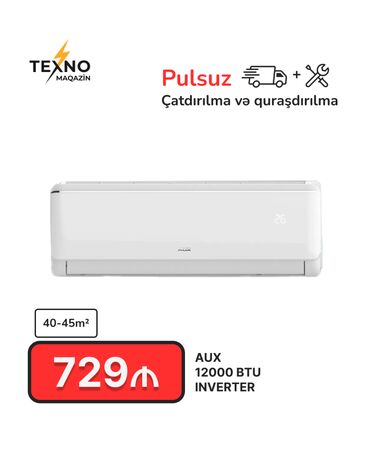 kondisioner 25 kv: Kondisioner AUX, Yeni, 40-45 kv. m, Split sistem, Kredit yoxdur, Pulsuz quraşdırılma