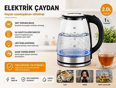 Elektrik çaydan Elektrik şüşə çaynik Məhsul haqqında informasiya