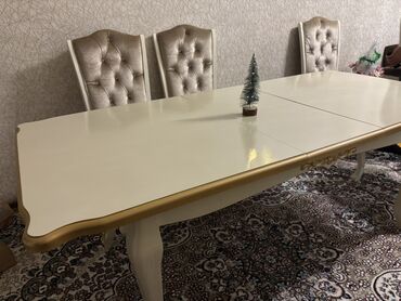 Masa və oturacaq dəstləri: Yemək otağı dəsti – masa və stullar - Klassik üslubda yemək masası — 3