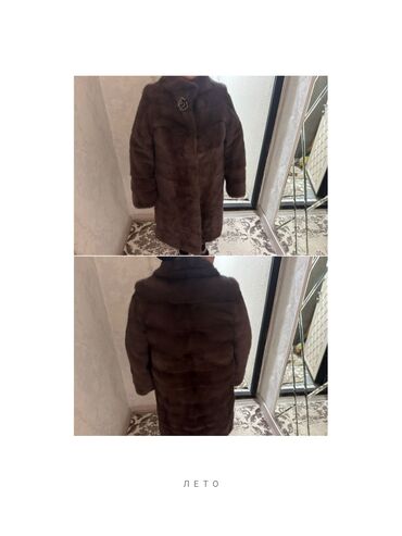 шубу из искусственного меха: Шуба из норки, цвет темно‑коричневый. - Длина: ниже колена, прямой