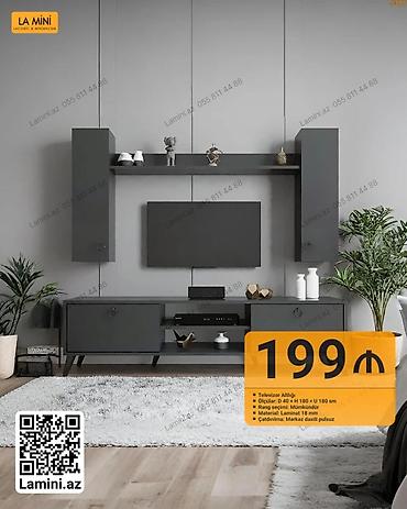 TV altlığı və divar dolabı dəsti - Ölçülər: Dərinlik 40 sm ×