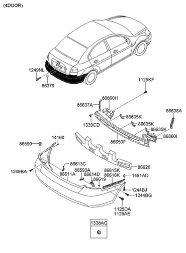 Bamperlər, buferlər: Aksent 2006-2010 arxa bufer.aksent bumper.accent bamper.hyundai